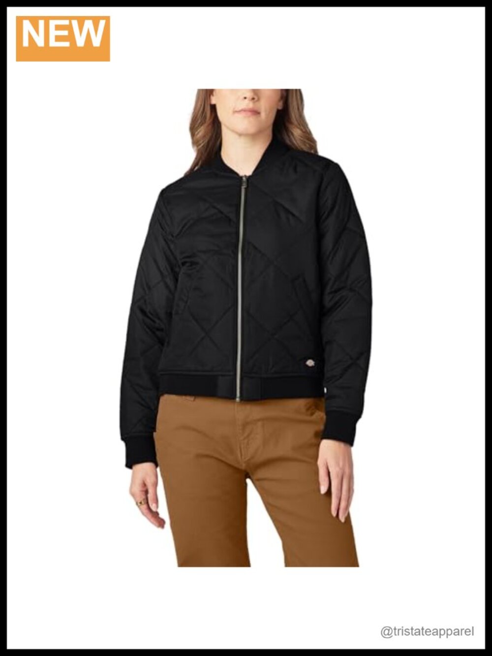 Dickies Quilted Bomber Jacket Water Repellent Zip Front Lightweight